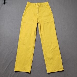 Wilfred Free Modern Utility Pants - Size 4 | Vibrant Mustard Yellow | High-Waist